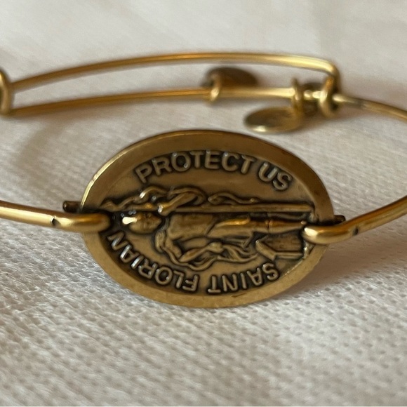 Alex and Ani Jewelry - Alex and ANI Saint Florian gold tone bracelet horizontal bangle